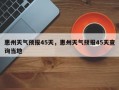 惠州天气预报45天，惠州天气预报45天查询当地